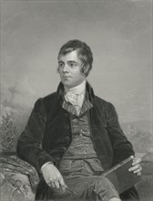 Robert Burns (1759-96), Scottish Poet and Lyricist, Portrait, Engraving from the Original Painting by Chappel, 1872