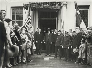 U.S. President Herbert Hoover Greeting Well-Wishers on White House Lawn following his Inauguration, Washington DC, USA, March 1929