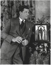 Actor George Bancroft, Publicity Portrait with Pipe, 1930's