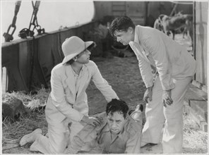 Arthur Hohl, Stanley Fields, Richard Arlen, on-set of the Film, "Island of Lost Souls", 1932