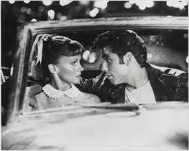 Olivia Newton-John, John Travolta, on-set of the Film, "Grease", 1978
