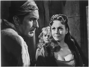 Vincent Price, Olive Sturgess, Hazel, Court, on-set of the Film, "The Raven", 1963