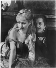 Joyce Jameson, Vincent Price, on-set of the Film, "Tales of Terror", 1962