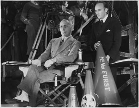 Erich Von Stroheim, Ralph Ince, on-set of the Film “The Lost Squadron”, 1932