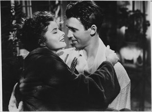 Katharine Hepburn, James Stewart, on-set of the Film, "The Philadelphia Story”, 1940