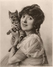 Actress Mabel Normand, Publicity Portrait with Cat, 1910