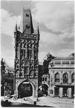 Powder Tower, Fortification, Entrance to Old Town, Prague, Czech Republic, 1950's
