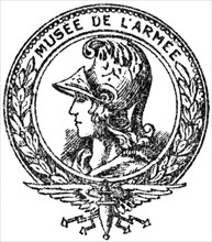 Stamp, Logo, Army Museum, Paris, France, 1910