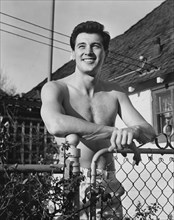 Actor Rock Hudson, Universal Pictures Shirtless Publicity Portrait, 1951