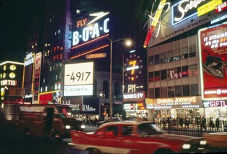Street Scene at Night, Times Square, New York City, New York, USA, July 1961