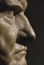 Marble Bust of Roman Man, Right Profile, Metropolitan Museum of Art, New York City, New York, USA, July 1961