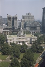 City Hall, High Angle View, New York City, New York, USA, July 1961