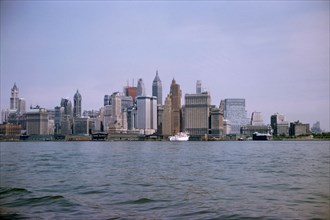 Skyline, Financial District and Battery, Manhattan, New York City, New York, USA, August 1959