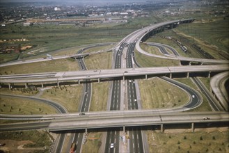 Highway Maze, Turnpike, High Angle View, Newark, New Jersey, USA, August 1959