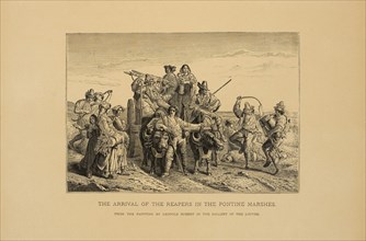 The Arrival of the Reapers in the Pontine Marshes, Wood Engraving from the Original Painting by Leopold Robert, The Masterpieces of French Art by Louis Viardot, Published by Gravure Goupil et Cie, Par...