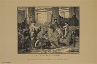 A Spartan's Education, Woodcut Engraving from the Original Painting by Louis Mussini, The Masterpieces of French Art by Louis Viardot, Published by Gravure Goupil et Cie, Paris, 1882, Gebbie & Co., Ph...