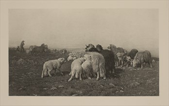 In the Stubble Fields, Photogravure Print from the Original Painting by August Friedrich Albrecht Schenck, The Masterpieces of French Art by Louis Viardot, Published by Gravure Goupil et Cie, Paris, 1...