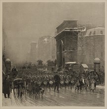 The Passing Regiment, Photogravure Print from the Original Painting by, Edouard Detaille, The Masterpieces of French Art by Louis Viardot, Published by Gravure Goupil et Cie, Paris, 1882, Gebbie & Co....