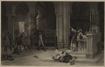 Episode in the Siege of Saragossa, Peninsular War, 1808-09, French Soldiers enter Church 1809, Photogravure Print from the Original 1881 Painting by Jules Girardet, The Masterpieces of French Art by L...