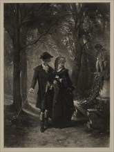 A Stroll in the Park, Photogravure Print from the Original 1874 Painting by Francois Claudius Compte-Calix, The Masterpieces of French Art by Louis Viardot, Published by Gravure Goupil et Cie, Paris, ...