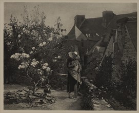 The Garden of Monsieur the Curé, Photogravure Print from the Original Painting by Etienne Prosper Berne-Bellecour, The Masterpieces of French Art by Louis Viardot, Published by Gravure Goupil et Cie, ...