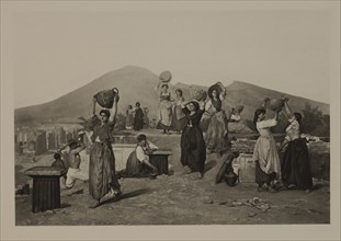 Excavations at Pompeii, Photogravure Print from the Original 1865 Painting by Edouard-Alexandre Sain, The Masterpieces of French Art by Louis Viardot, Published by Gravure Goupil et Cie, Paris, 1882, ...