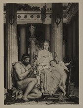 Hercules and Omphale (Greek Mythology), Photogravure Print from the Original 1862 Painting by Marc Charles Gabriel Gleyre, The Masterpieces of French Art by Louis Viardot, Published by Gravure Goupil ...