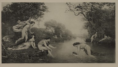 The Infancy of Bacchus, Photogravure Print from the Original 1865 Painting by Joseph-Victor Ranvier, The Masterpieces of French Art by Louis Viardot, Published by Gravure Goupil et Cie, Paris, 1882, G...