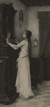 Marguerite Tempted, Photogravure Print from the Original Painting by James Bertrand, The Masterpieces of French Art by Louis Viardot, Published by Gravure Goupil et Cie, Paris, 1882, Gebbie & Co., Phi...