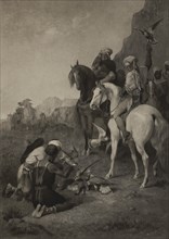 Falcon Chase in Algiers, Photogravure Print from the Original 1862 Painting by Eugène Fromentin, The Masterpieces of French Art by Louis Viardot, Published by Gravure Goupil et Cie, Paris, 1882, Gebbi...