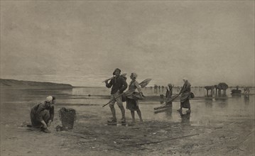 After High Tide in the Bay, Photogravure Print from the Original 1879 Painting by August Hagborg, The Masterpieces of French Art by Louis Viardot, Published by Gravure Goupil et Cie, Paris, 1882, Gebb...