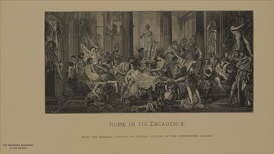 Rome in its Decadence, Woodcut Engraving from the Original 1847 Painting by Thomas Couture, The Masterpieces of French Art by Louis Viardot, Published by Gravure Goupil et Cie, Paris, 1882, Gebbie & C...