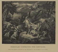 Hercules Combating the Centaurs, Woodcut Engraving from the Original Painting by Bon Boullogne, The Masterpieces of French Art by Louis Viardot, Published by Gravure Goupil et Cie, Paris, 1882, Gebbie...