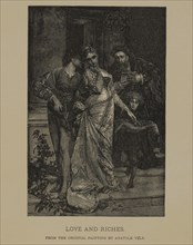Love and Riches, Photogravure Print from the Original Painting by Anatole Vély The Masterpieces of French Art by Louis Viardot, Published by Gravure Goupil et Cie, Paris, 1882, Gebbie & Co., Philadelp...