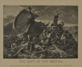The Raft of the Medusa, Woodcut Engraving from the Original 1819 Painting by Jean-Louis André Théodore Géricault, The Masterpieces of French Art by Louis Viardot, Published by Gravure Goupil et Cie, P...