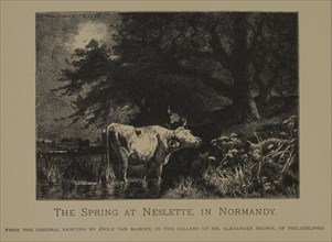 The Spring at Neslette, in Normandy, Woodcut Engraving from the Original Painting by Émile van Marcke, The Masterpieces of French Art by Louis Viardot, Published by Gravure Goupil et Cie, Paris, 1882,...