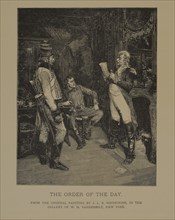 The Order of the Day, Woodcut Engraving from the Original Painting by Jean-Louis Ernest Meissonier, The Masterpieces of French Art by Louis Viardot, Published by Gravure Goupil et Cie, Paris, 1882, Ge...