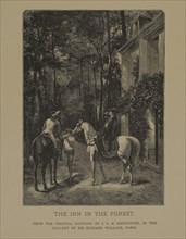 The Inn in the Forest, Woodcut Engraving from the Original Painting by Jean-Louis Ernest Meissonier, The Masterpieces of French Art by Louis Viardot, Published by Gravure Goupil et Cie, Paris, 1882, G...