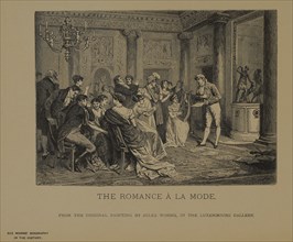 The Romance A La Mode, Woodcut Engraving from the Original 1868 Painting by Jules Worms, The Masterpieces of French Art by Louis Viardot, Published by Gravure Goupil et Cie, Paris, 1882, Gebbie & Co.,...
