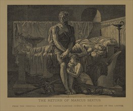 The Return of Marcus Sextus, Woodcut Engraving from the Original 1799 Painting by Pierre-Narcisse Guérin, The Masterpieces of French Art by Louis Viardot, Published by Gravure Goupil et Cie, Paris, 18...