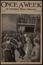 Mid-Ocean, A Dance in the Steerage, Once A Week, Newspaper Cover, April 21, 1891