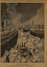 A New York, Le Port Pris par les Glaces, Supplement illustre du Petitt Journal, 1900