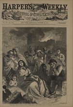 The Great Fire in Chicago, Group of Refugees in the Street, Drawn by C.S. Reinhart, Harper's Weekly, October 28, 1871
