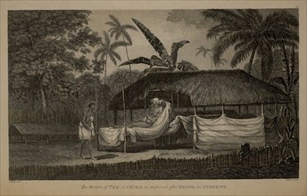 The Body of a Tee, a Chief, as Preserved after Death, in Otaheite,  1784 Engraving by W. Byrne from the Original Drawing by John Webber while Accompanying Captain James Cook on his Third Pacific Exped...