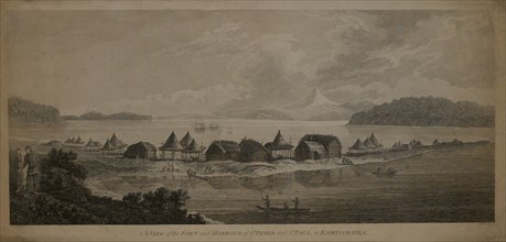 A View of the Town and Harbour of St. Peter and St. Paul, in Kamtschatka, 1784 Engraving by B.T. Pouncy from the Original Drawing by John Webber while Accompanying Captain James Cook on his Third Paci...