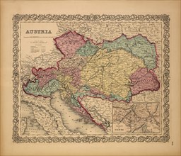 Map of Austria, 1855