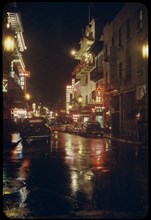 Street Scene on Rainy Night, Chinatown, San Francisco, California, USA
