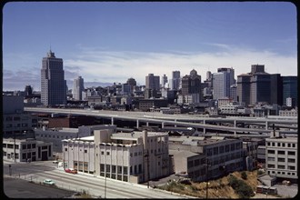 Cityscape Viewed from Bay Bridge, San Francisco, California, USA, 1963