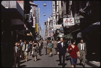 Crowded Street Scene, Florida Street, Buenos Aires, Argentina, 1963