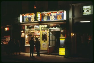 Italian Restaurant at Night, SoHo, London, England, UK, 1960
